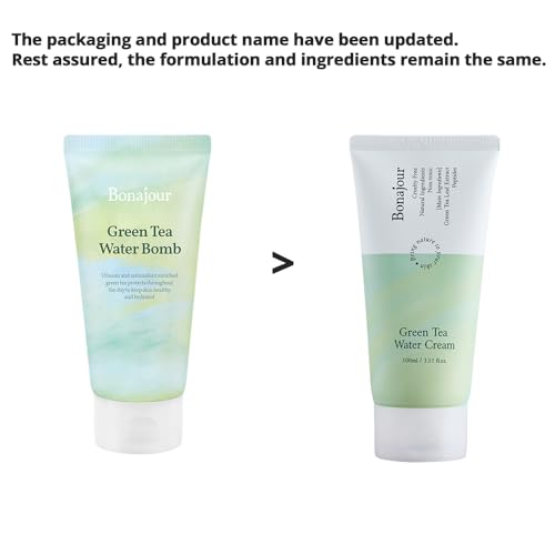BONAJOUR] Green Tea Water Cream Vegan Moisturizing Facial Gel - Product Imagery