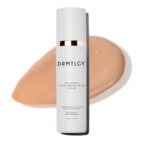 DRMTLGY Universal Tinted Moisturizer SPF 46, Dewy Tinted Sunscreen – Dewy, Unscented, Regular