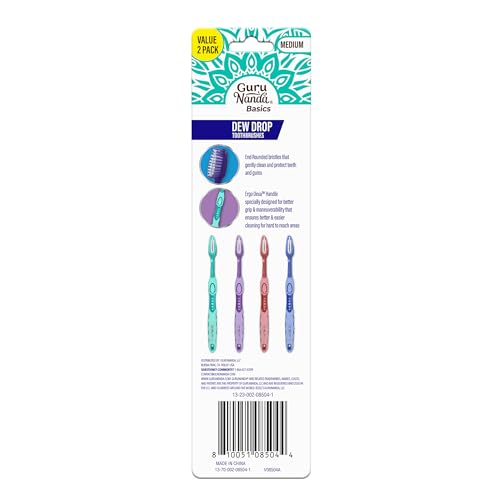 GuruNanda Dew Drop Toothbrushes - Medium Bristles for Deep - Product Imagery