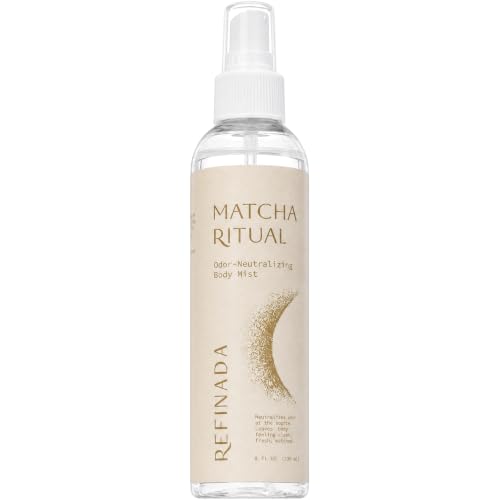 Refinada Matcha Ritual Post Workout Body Mist for Women | Odor Neutralizing Spray & Gym Essential | Clean Beauty Alcohol