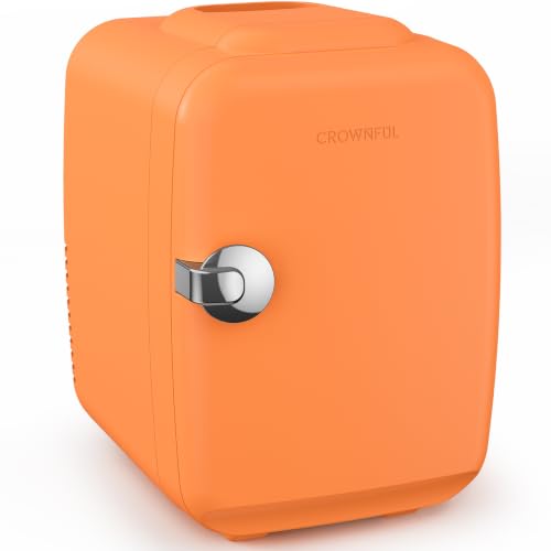 CROWNFUL Mini Fridge, 4 Liter/6 Can Portable Cooler and Warmer - Product Imagery