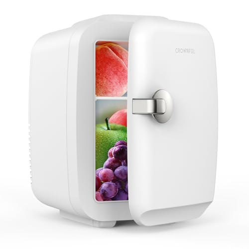 CROWNFUL Mini Fridge, 4 Liter/6 Can Portable Cooler and Warmer - Product Imagery