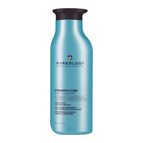 Pureology Strength Cure Shampoo – Repairs Hair & Seals Split Ends – Raspberry, Peach, Water Flower