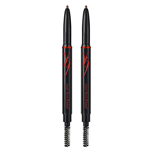 YBF Beauty Eyebrow Pencil - Universal Automatic Brow Pencil With Spoolie Brush - Perfect Eyebrow Makeup Shaper and Fille