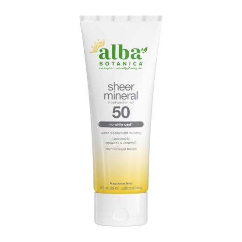 Alba Botanica Mineral Sunscreen Lotion SPF 50, Broad Spectrum, - Product Imagery
