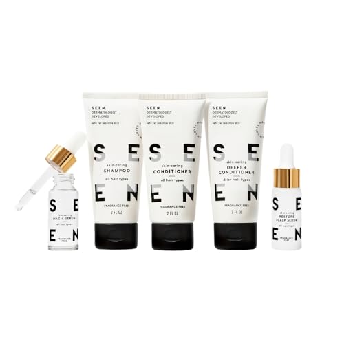 SEEN Discovery Kit - Fragrance Free - Non-Comedogenic Hair Set- Dermatologist-Developed - Safe for Sensitive, Eczema & A