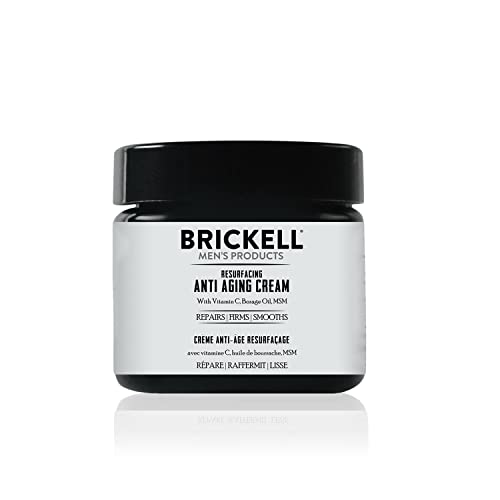 Brickell Men's Products Resurfacing Anti-Aging Face Cream For Men, Face Moisturizer For Wrinkles, With Vitamin C, Jojoba