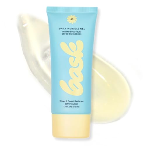 Bask SPF 40 Daily Invisible Gel Face Sunscreen - Broad Spectrum Protection, Fragrance Free, Makeup Primer, Hydrating, Cl