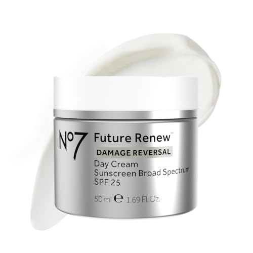 No7 Future Renew Damage Reversal Face Cream with SPF 25 - Anti Aging Face Moisturizer with Skin Firming Benefits - Formu