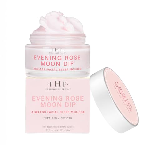 FarmHouse Fresh Evening Rose Moon Dip – Retinol Night Cream with Peptides & Vitamin C,1.7 Fl Oz