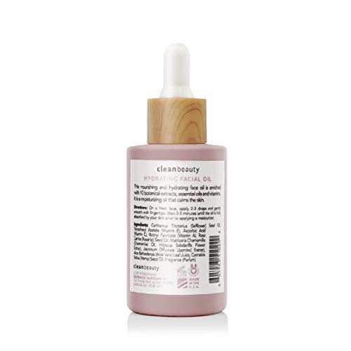 Clean Beauty Hydrating Rose Petal Facial Oil with Rosehip Oil & - Product Imagery
