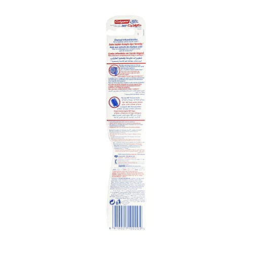 Colgate 360 Charcoal Infused Bristles Medium Toothbrush, 1 Count - Product Imagery