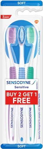 Sensodyne Sensitive Toothbrush Soft Sensitive Teeth, 3 Count - Product Imagery