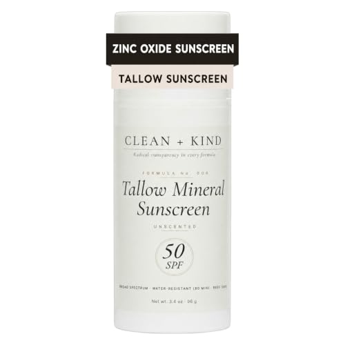 Clean + Kind Organic Beef Tallow Sunscreen SPF 50 Zinc Oxide Unscented – Unscented