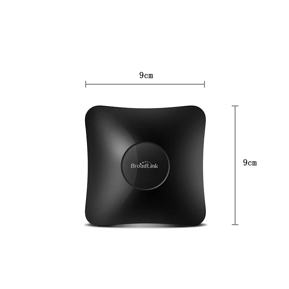 BroadLink RM4 Pro S IR RF Hub, Temp Humidity Sensor Cable 2.4G Wi-Fi – close-up detail in Black
