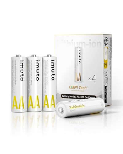 imuto Rechargeable aa Batteries, 3600mWh aa Lithium Batteries 4 - Product Imagery