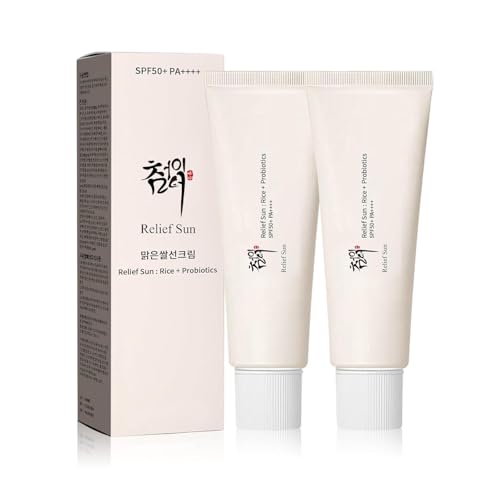 RELIEF SUN Organic Korean sunscreen SPF50+, PA++++ Riceand Probiotics | Korean Skin Care Solution for All Skin TypesNour