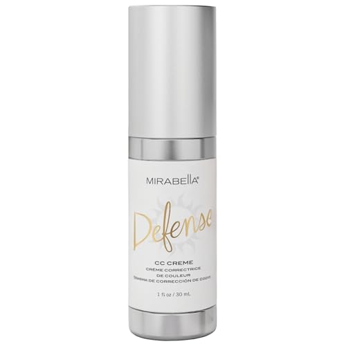 Mirabella Defense CC Creme Full Coverage Foundation with SPF 20, CC Cream Foundation with Sunscreen & Hyaluronic Acid, O