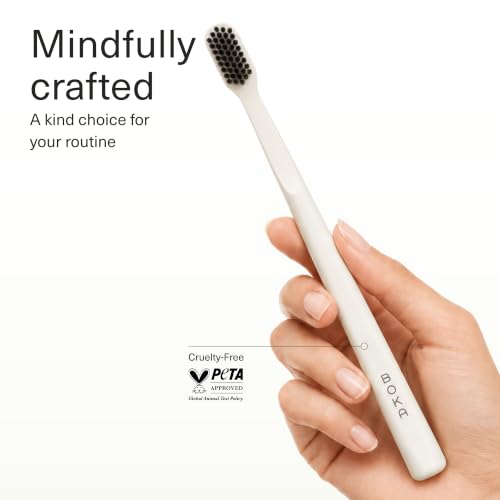 Boka Classic Soft Bristle Manual Toothbrush - Activated Charcoal - Product Imagery