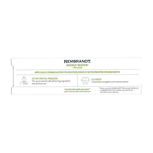 Rembrandt Deeply White + Peroxide Whitening Toothpaste, - Product Imagery