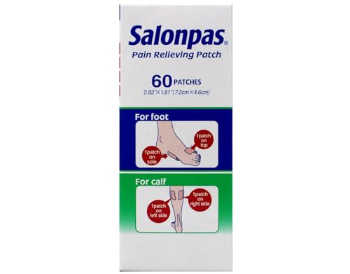 Salonpas Pain Relieving Patches 2.83" x 1.81" 60 Count, Pack 3 - Product Imagery
