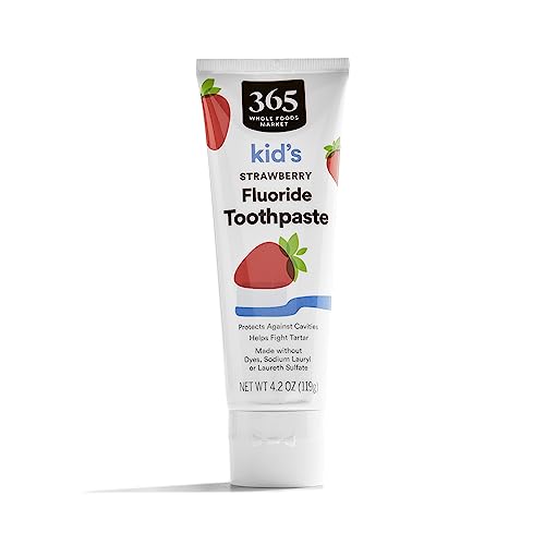 365 by Whole Foods Market, Kid's Strawberry Fluoride Toothpaste, - Product Imagery