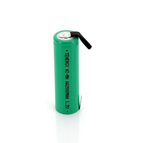 Tenergy AA 1.2V 2000mAh NiMH Rechargeable Battery Flat Top with - Product Imagery