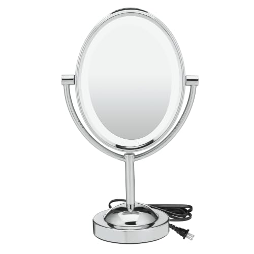 Conair Lighted Vanity Mirror, LED, 1X/7X Magnifying, Double Sided – Polished Chrome Finish, Metal