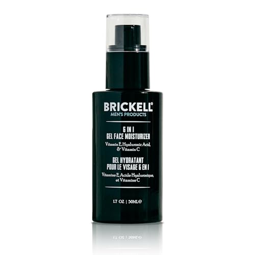 Brickell Men's Products Brickell Men's 6 in 1 Gel Face Moisturizer for Men, Gel Moisturizer With Hyaluronic Acid, Peptid