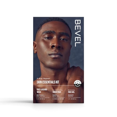 Bevel Skin Care Set, Includes Face Wash with Aloe Vera, Glycolic - Product Imagery