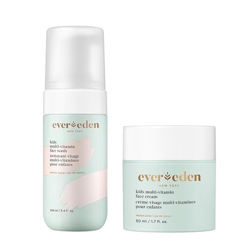 Evereden Kids Multi-Vitamin Face Wash & Cream Set, Vegan, Melon, - Product Imagery