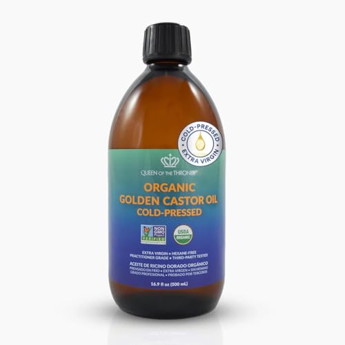 QUEEN OF THE THRONES Organic Golden Castor Oil, 16.9 oz, 500 ml