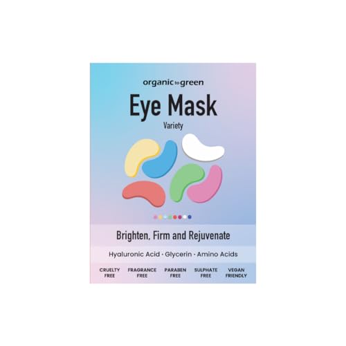 Organic To Green Eye Mask Variety Pack - Multi-Colored Under Eye Gels for Dark Circles and Puffiness - Hyaluronic Acid &