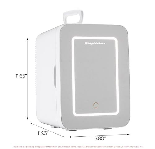 Frigidaire Mini Personal Fridge Cooler, LED Lighted Mirror, 6.5L - Product Imagery