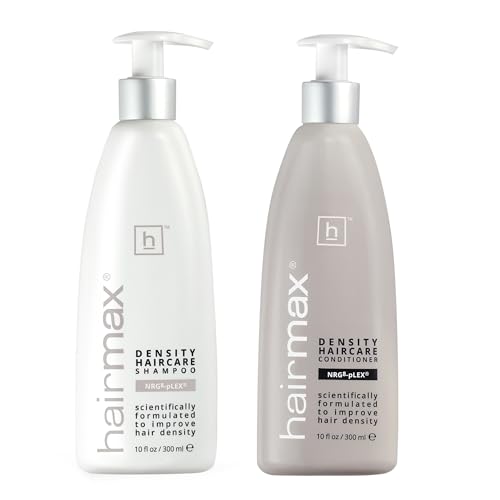 Hairmax Shampoo & Conditioner, Anti Thinning Hair Scalp Therapy 10 fl oz ea – Sulfate, Paraben and Silicone Free, Natura