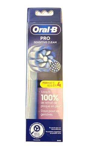 Oral-B Pro Sensitive Clean Replacement Brush Heads, Pack of 4, - Product Imagery