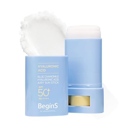 BeginS by JUNGSAEMMOOL BeginS Hyaluronic Acid Airy Sun Stick | SPF 50+, Lightweight Sunscreen – Mineral Oil Free, Octino