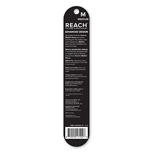Reach Advanced Design Medium Bristle Toothbrush with Cap, 1 Count - Product Imagery