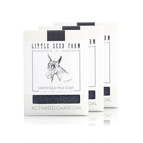 Little Seed Farm Organic Goat's Milk Soap - 3-Pack, Activated Charcoal Bars – Activated Charcoal