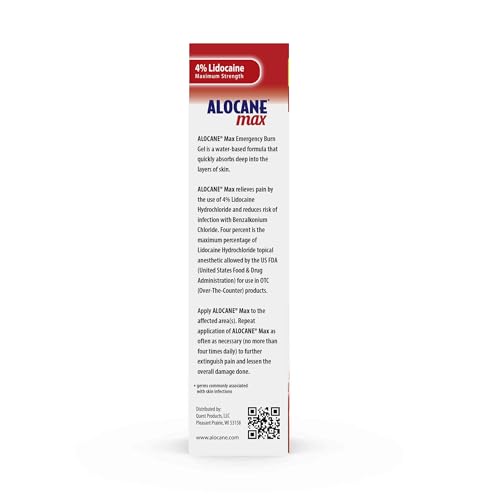 Alocane Max Emergency Burn Gel, 4% Lidocaine Hydrochloride, - Product Imagery