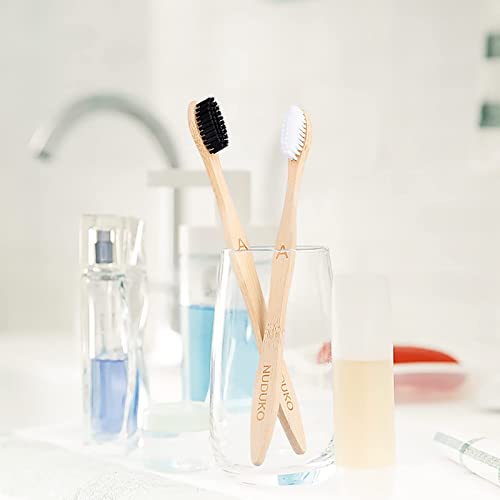 Bamboo Toothbrushes 10 Pack, Soft Bristle Toothbrush BPA Free - Product Imagery