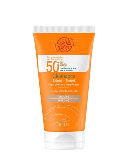 Clean Solaire Tinted SPF 50 Facial Sunscreen – For Face and Neck, Oily & Acne-Prone Skin, Sebum-Regulating, Tone-Evening