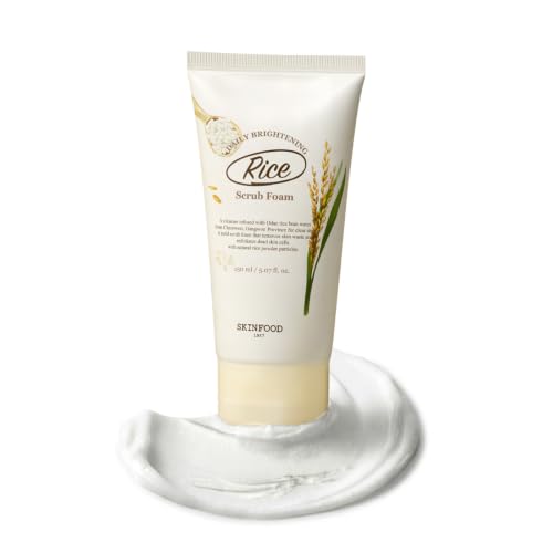 SKINFOOD Rice Daily Scrub Foam, Facial Cleanser with Face Scrub, - Product Imagery