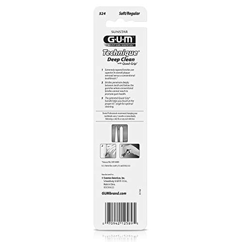 GUM Deep Clean Technique Soft Toothbrush, Full Head, 2 Count - Product Imagery