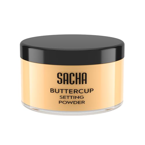Sacha Cosmetics Sacha Buttercup Setting Powder – Medium to Deep Skin Tones Translucent Loose Face Powder, Flashback-Resi