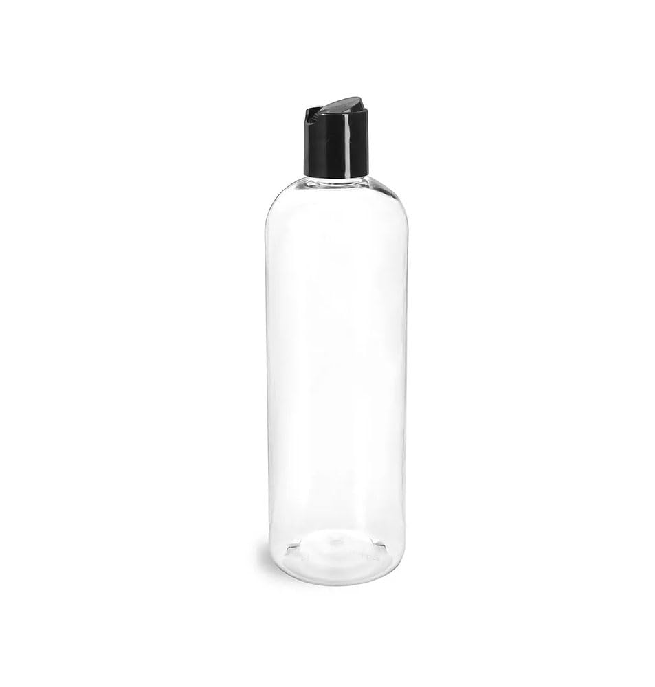 SKS Bottle & Packaging, Inc. SKS Bottle & Packaging 8 Oz Clear Bottles, Cosmo Round Plastic Squeeze Bottles, Refillable 