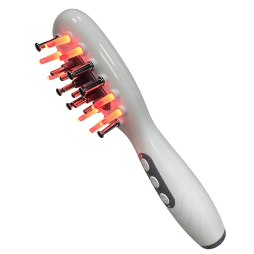 QAOZUOI Electric Scalp Care Brush with LED Light, Gentle Vibration Function & Detachable Serum Applicator, Rechargeable 