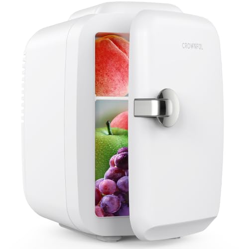 CROWNFUL Mini Fridge, 4 Liter/6 Can Portable Cooler and Warmer - Product Imagery