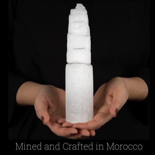 Wish Well Extra Large Selenite Tower, 8” Selenite Crystal Tower - Product Imagery