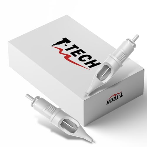 T-Tech Generation B Round Liners Tattoo Cartridges, Premium Polymer and 316 Stainless Steel, EO Gas Purified (B1007RLT)